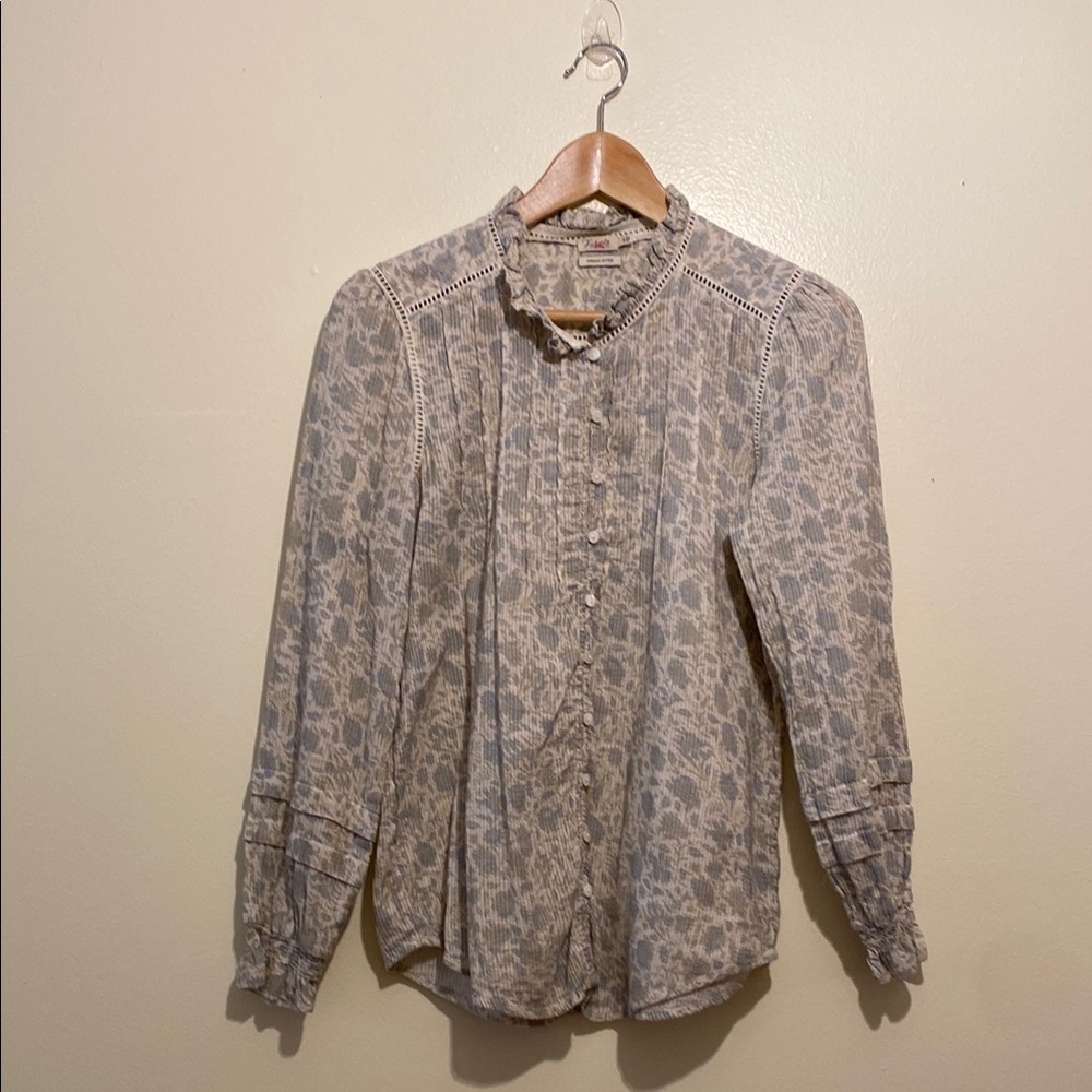 Faherty Organic Cotton Floral Patterned Button Down Shirt. Size S